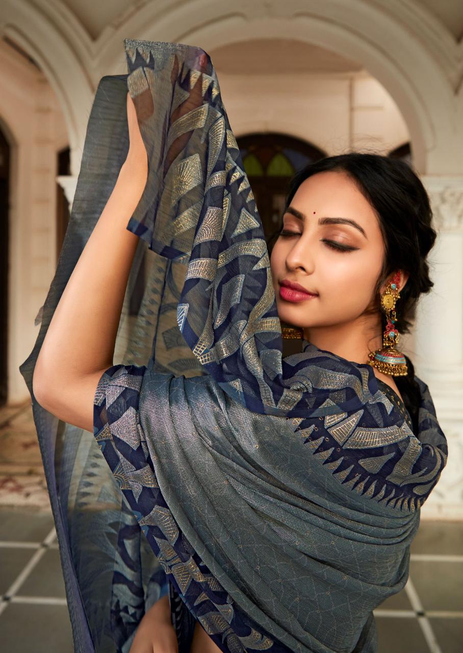Krishna Vol 7 By Kashvi Printed Chiffon Sarees Wholesale Shop In Surat